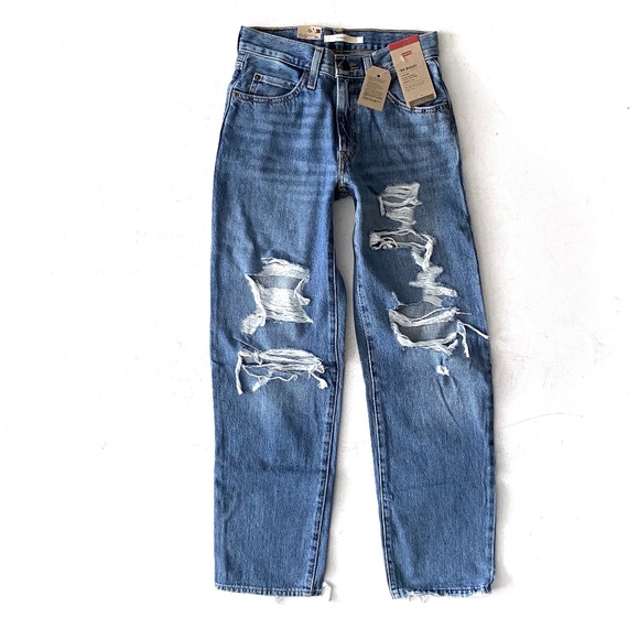Levi's Blue Straight Leg Jeans - Picture 1 of 4